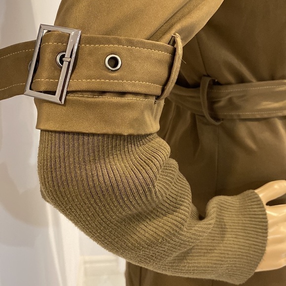 MAXMARA belted Trench coat knit sleeves Size M - Picture 7 of 12
